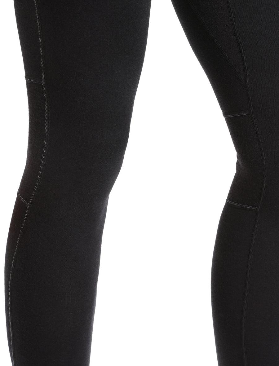 Icebreaker BodyfitZone™ Merino 200 Zone Thermal Leggings Miesten Base Layers Mustat | FI 1373XYUF